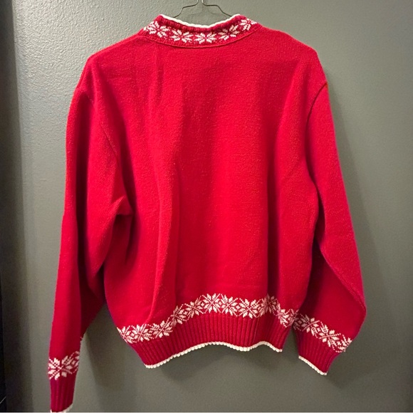 90’s Southern Lady VINTAGE UGLY CHRISTMAS SWEATER Snowman Snowflake Collar Large - Picture 2 of 9